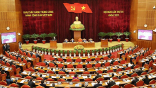 Toàn cảnh phiên bế mạc Hội nghị lần thứ tư, Ban Chấp hành Trung ương Đảng khóa XIII. (Ảnh: TTXVN).