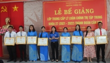 44 cán bộ Đoàn được cấp bằng Trung cấp lý luận chính trị