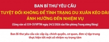 Ban Bí thư yêu cầu: Tuyệt đối không để tình trạng du Xuân kéo dài ảnh hưởng đến nhiệm vụ