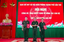 Bộ đội Biên phòng TP Cần Thơ trao quyết định điều động, bổ nhiệm cán bộ